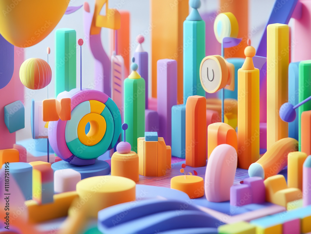 Color Characters People and Interacting Charts Analyzing Concept 3d Isometric View Style for Marketing. Vector illustration Color Characters People and Interacting Charts Analyzing Concept 3d Isometric View Style for Marketing. Vector illustration