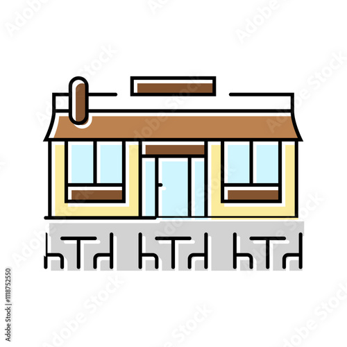 brasserie street food cafe color icon vector. brasserie street food cafe sign. isolated symbol illustration