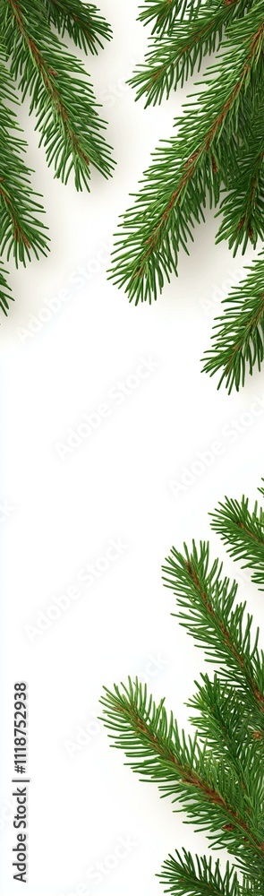 Festive composition with fir tree branches isolated. Festive composition with fir tree branches isolated.