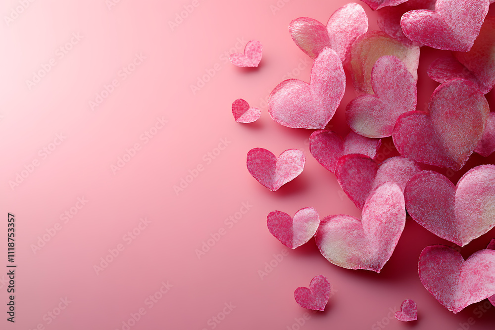 A soft pink gradient Valentine’s Day background with delicate floating hearts, leaving the center open for text, perfect for romantic designs or messages.
A soft pink gradient Valentine’s Day background with delicate floating hearts, leaving the center open for text, perfect for romantic designs or messages.