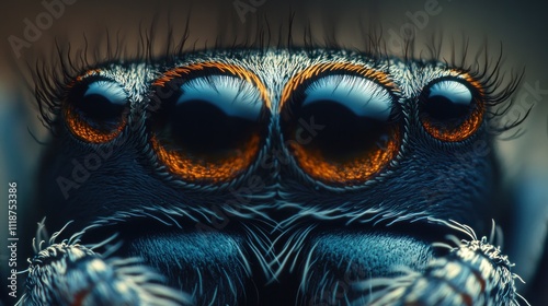 Closeup of a Jumping Spider's Eyes