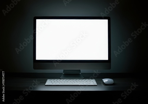 Modern computer,laptop with blank screen background.