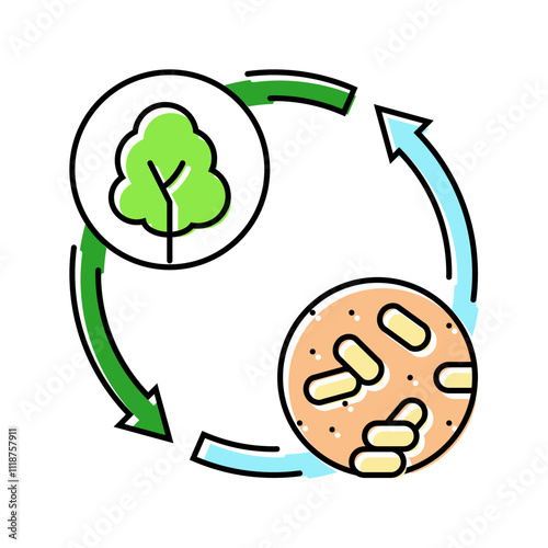 renewable wood pellets color icon vector. renewable wood pellets sign. isolated symbol illustration