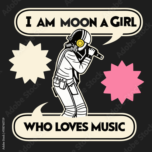 a poster that says i am moon a girl who loves music.