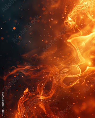 Stunning burning fire wallpaper background in dark night with black background ai generated