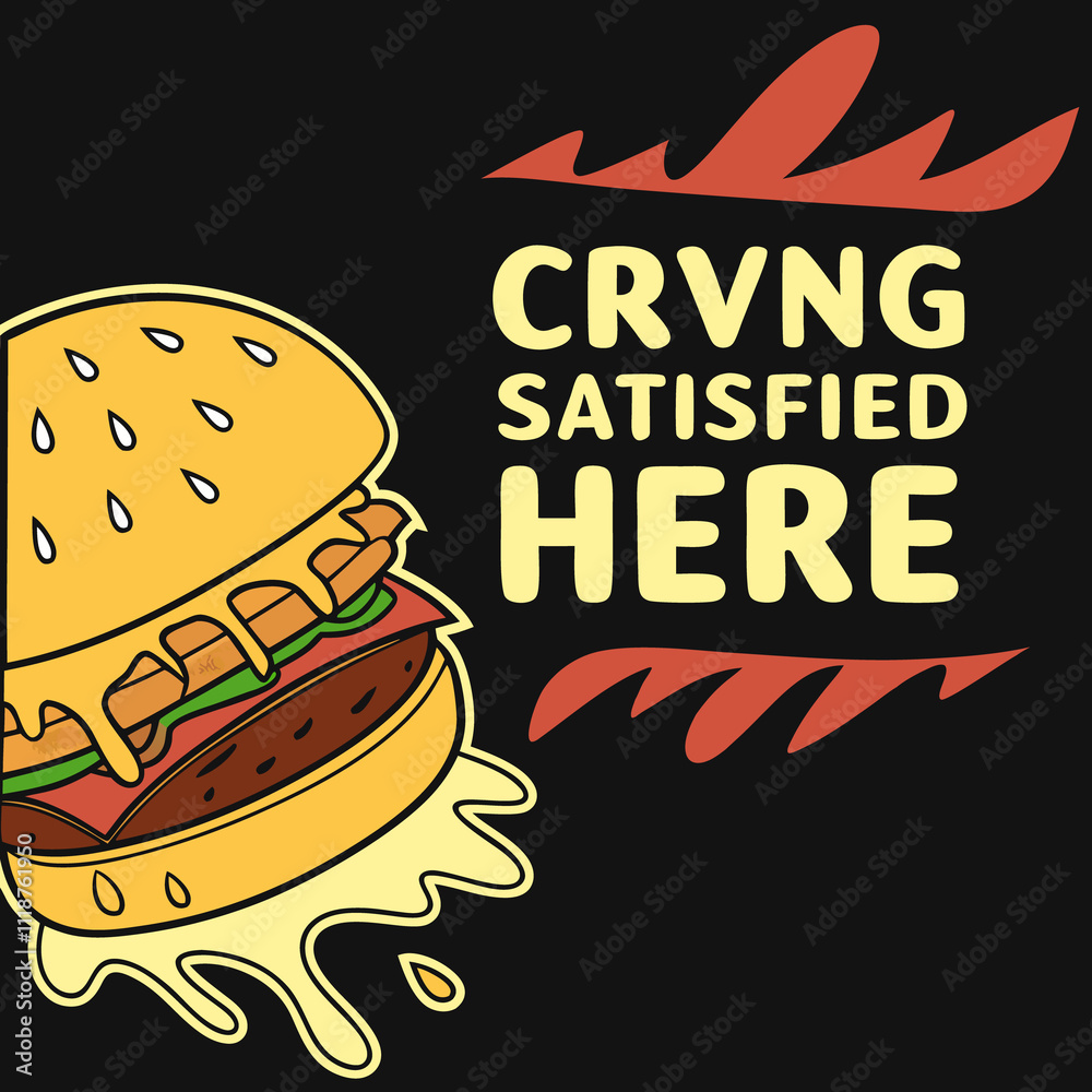 a poster for a hamburger called cranberry with a fire extinguishing on it a poster for a hamburger called cranberry with a fire extinguishing on it