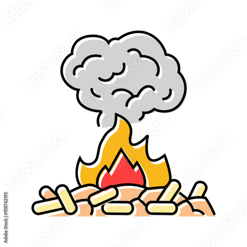 emissions wood pellets color icon vector. emissions wood pellets sign. isolated symbol illustration