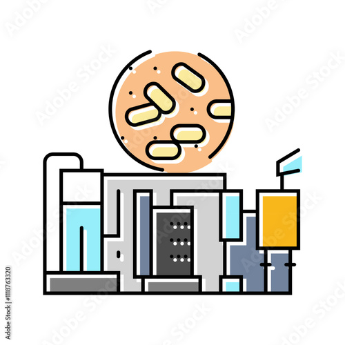 production wood pellets color icon vector. production wood pellets sign. isolated symbol illustration