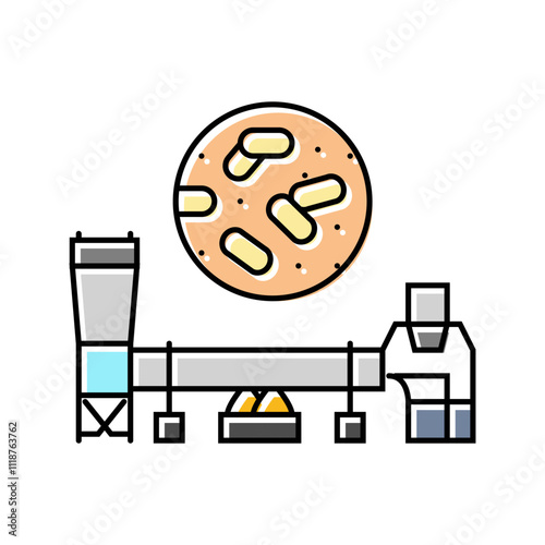 drying wood pellets color icon vector. drying wood pellets sign. isolated symbol illustration