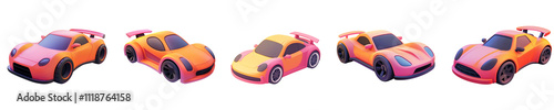speed car - 3d Set on transparent background PNG file