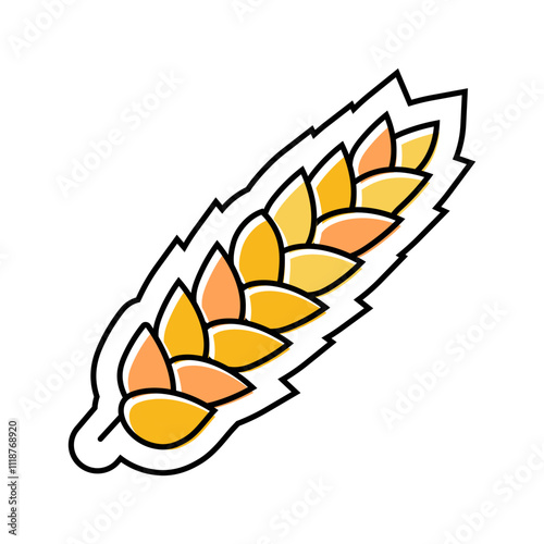 wheat allergen free product food color icon vector. wheat allergen free product food sign. isolated symbol illustration