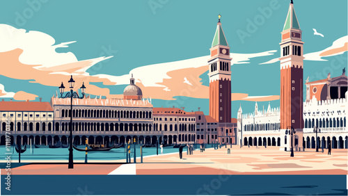 Venice's Iconic St. Mark's Square.eps