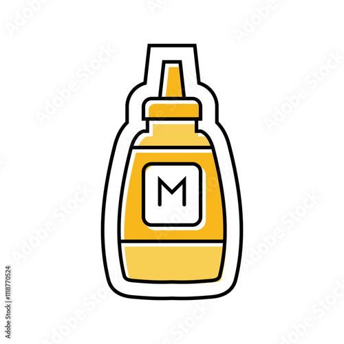 mustard allergen free product food color icon vector. mustard allergen free product food sign. isolated symbol illustration