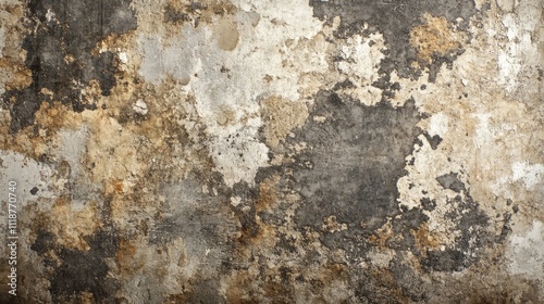 Aged Dark Concrete Wall with Grunge Texture and Weathered Paint in an Urban Background