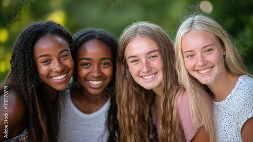 Empowered Multicultural Women Smiling Confidently Together in Casual Attire