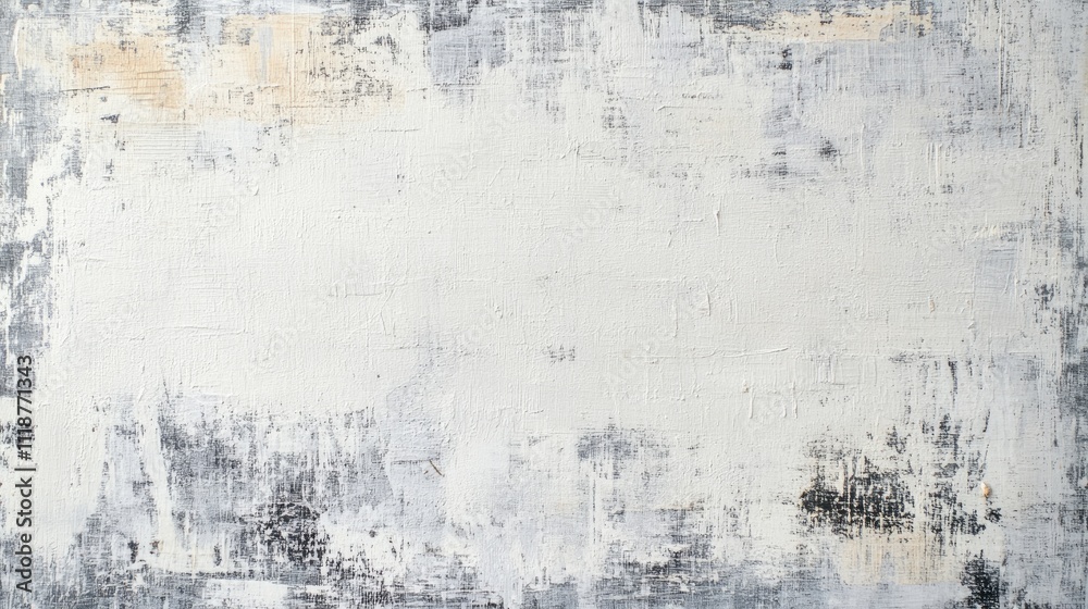 Fototapeta premium Subtle Light Grey Canvas. Abstract Distressed Texture for Creative Message Display