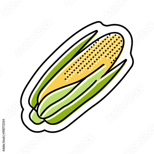 corn allergen free product food color icon vector. corn allergen free product food sign. isolated symbol illustration