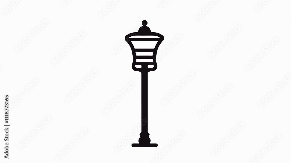 Professional street light icon in line style for use as a silhouette symbol