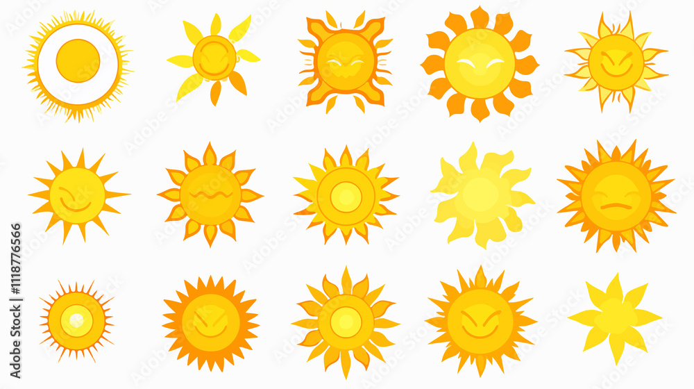 Yellow Sun Icon Set: Silhouette and Outline Design for Symbols, Logos, UI, Web, and Graphic Projects Yellow Sun Icon Set: Silhouette and Outline Design for Symbols, Logos, UI, Web, and Graphic Projects