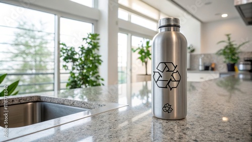 durable aluminum bottle with sustainable branding
