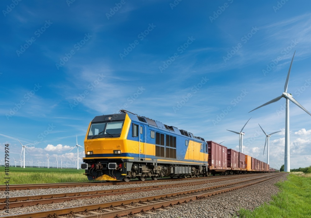 Fototapeta premium Green logistic or Sustainable transport. Sustainable global transport. logistics or travel by Ship, car, train, airplane, truck