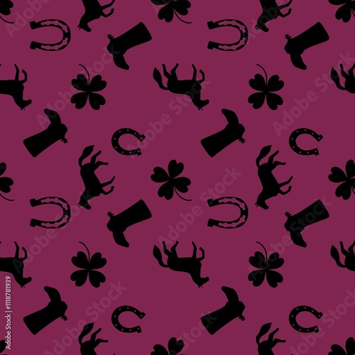 Christmas animals seamless horse pattern for wrapping paper and fabrics photo