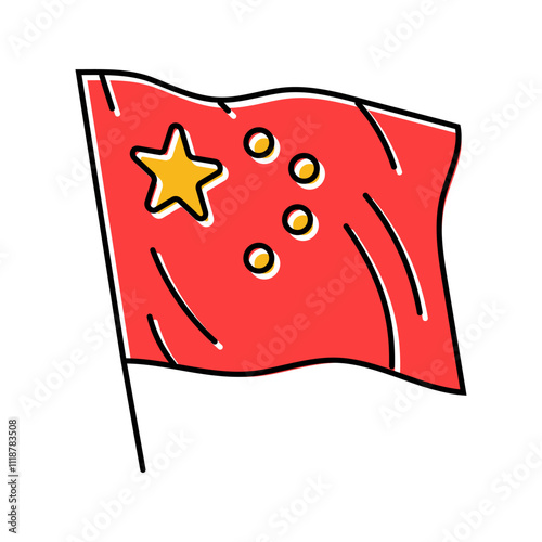 national day of the peoples republic of china color icon vector. national day of the peoples republic of china sign. isolated symbol illustration