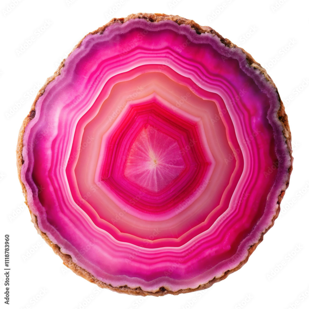 Fototapeta premium pink agate slice png, transparent background