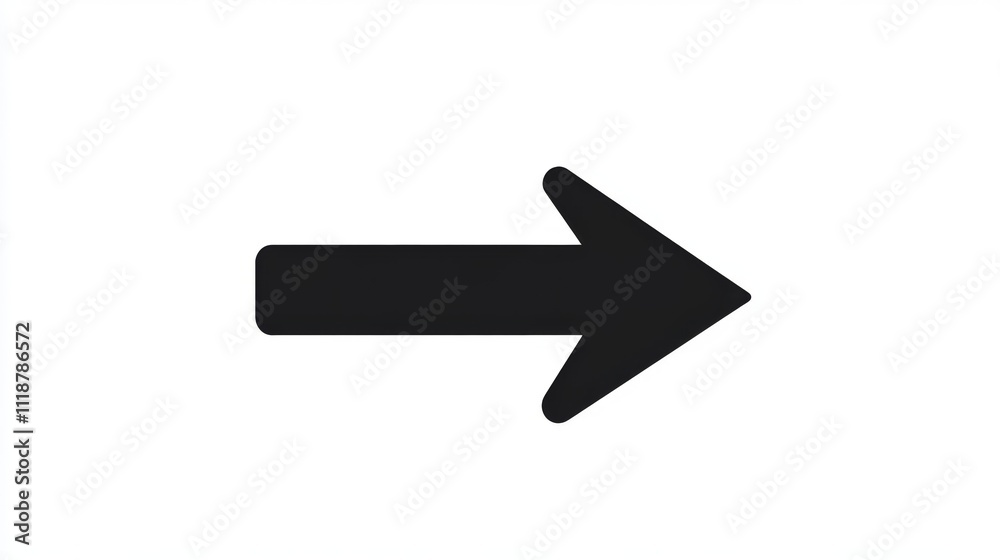 A simple right-pointing arrow, a vector icon on a white background, in a flat design style with simple shapes, a black and white color scheme, and a minimalistic design. The high contrast between the A simple right-pointing arrow, a vector icon on a white background, in a flat design style with simple shapes, a black and white color scheme, and a minimalistic design. The high contrast between the