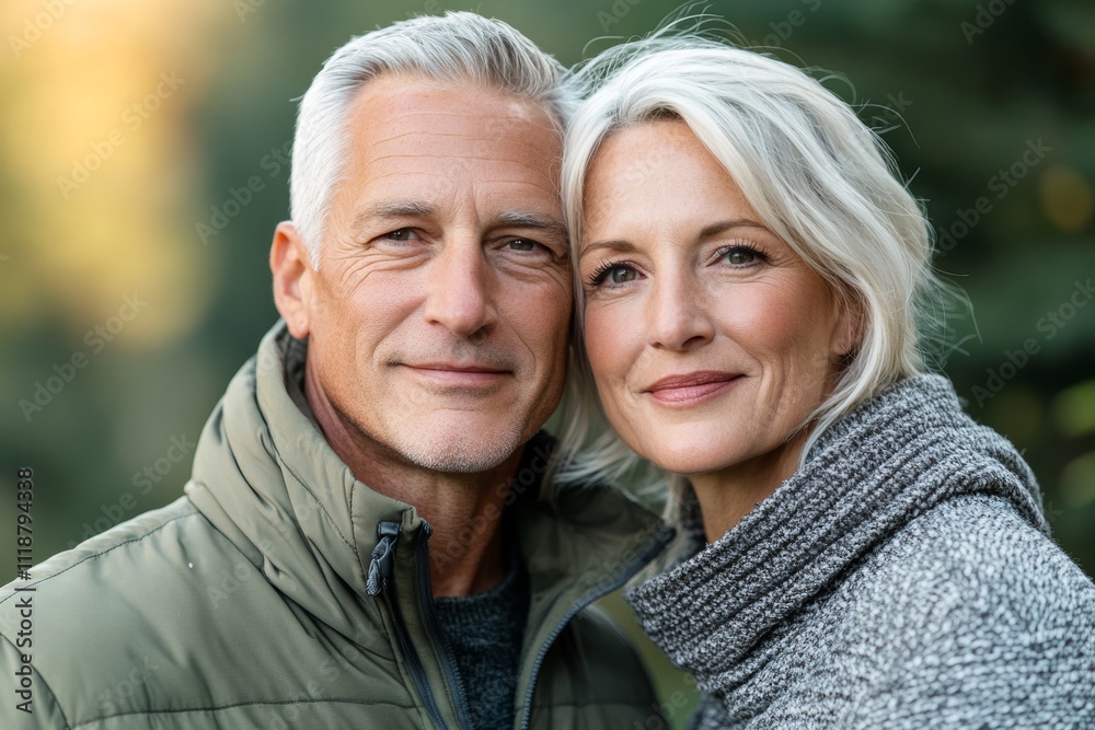 A man and woman are smiling for the camera A man and woman are smiling for the camera