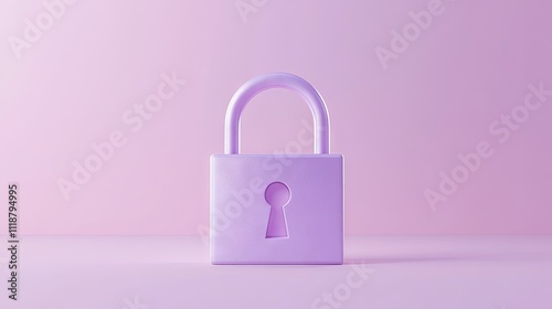 Minimalist purple lock symbolizing security on a soft pink background.