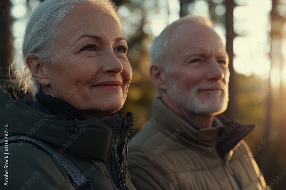 A couple of older people are smiling at the camera A couple of older people are smiling at the camera