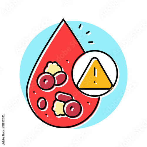 high cholesterol obesity overweight color icon vector. high cholesterol obesity overweight sign. isolated symbol illustration