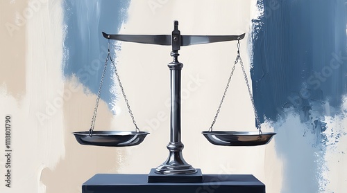 A balance scale in an abstract setting symbolizes equilibrium and fairness photo