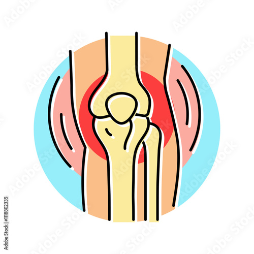 joint pain obesity overweight color icon vector. joint pain obesity overweight sign. isolated symbol illustration