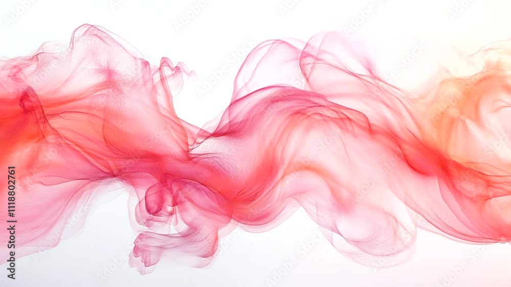 Abstract Pink and Orange Smoke-like Swirls on White Background Abstract Pink and Orange Smoke-like Swirls on White Background