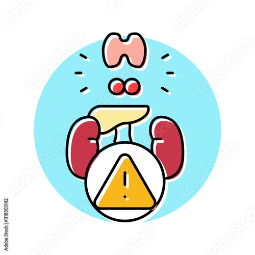 endocrine disorder obesity overweight color icon vector. endocrine disorder obesity overweight sign. isolated symbol illustration