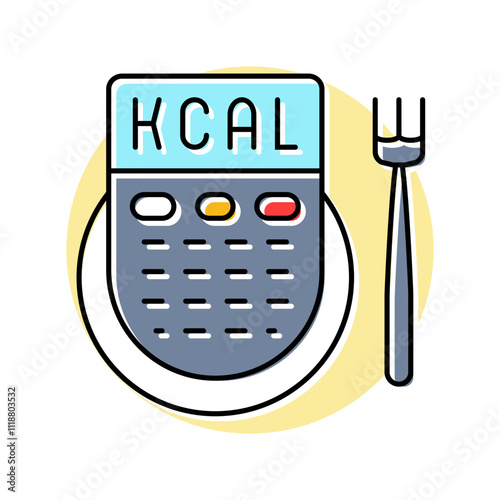 caloric intake obesity overweight color icon vector. caloric intake obesity overweight sign. isolated symbol illustration