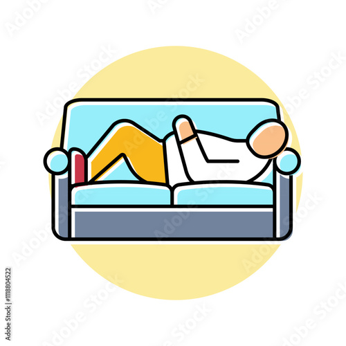sedentary lifestyle obesity overweight color icon vector. sedentary lifestyle obesity overweight sign. isolated symbol illustration