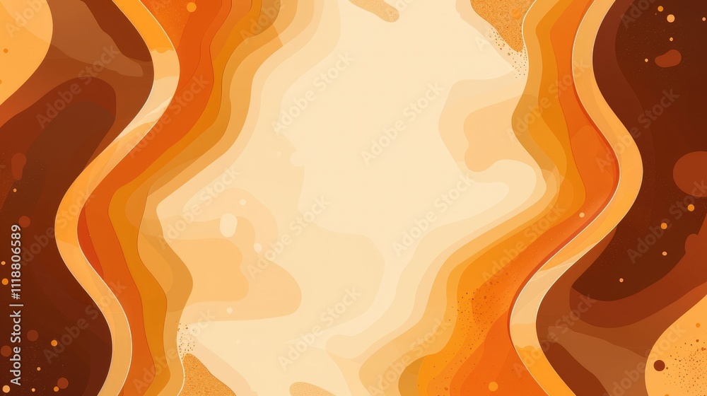 Abstract background with wavy, layered, orange and brown colors, creating a textured effect. Abstract background with wavy, layered, orange and brown colors, creating a textured effect.