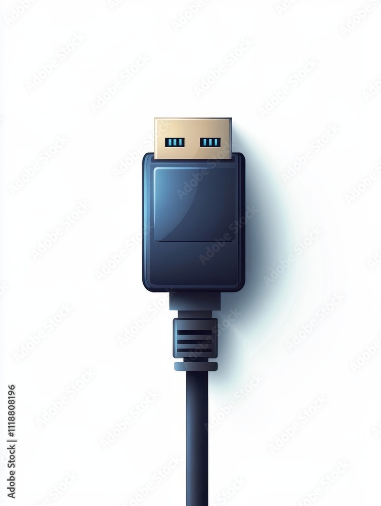 Ethernet Port Icon, Lan Network Port, Communication Port Vector Art Illustration Ethernet Port Icon, Lan Network Port, Communication Port Vector Art Illustration
