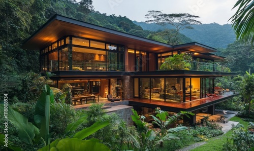 Modern Architectural Marvel Surrounded by Lush Natural Landscape