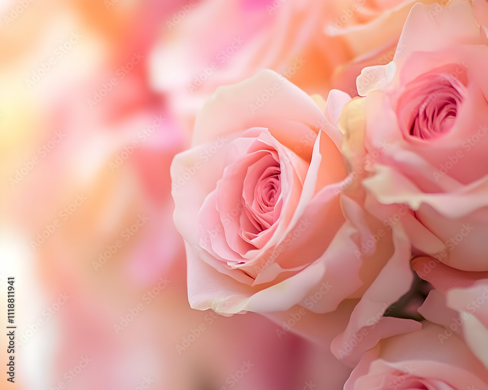 A close-up of soft pink roses, showcasing their delicate petals and romantic ambiance. A close-up of soft pink roses, showcasing their delicate petals and romantic ambiance.