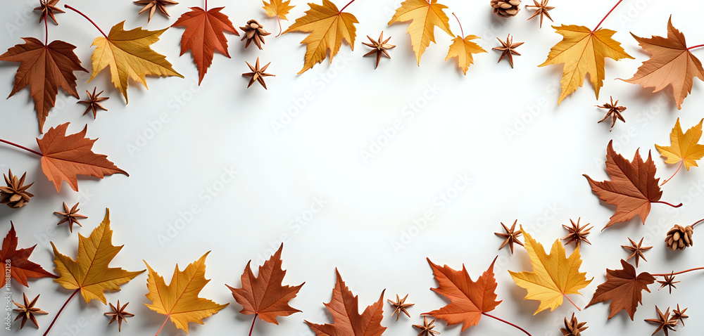 Fototapeta premium autumn leaves on a white background