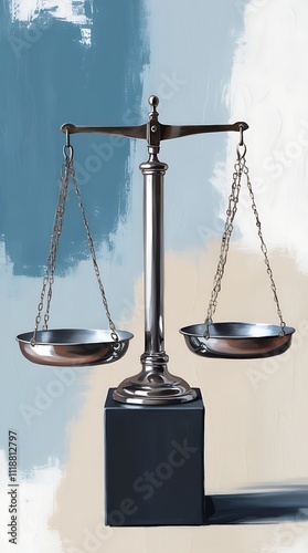 A balance scale in an abstract setting symbolizes equilibrium and fairness photo