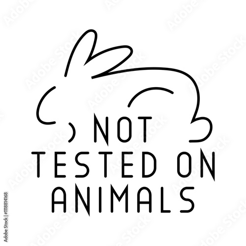 not tested on animals product label warning color icon vector. not tested on animals product label warning sign. isolated symbol illustration