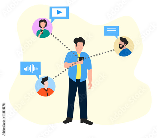 Business person  comunication illustration vector design