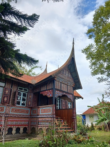 Big House or Rumah Gadang Tenun Pusako at Pandai Sikek Tanah Datar West Sumatera photo