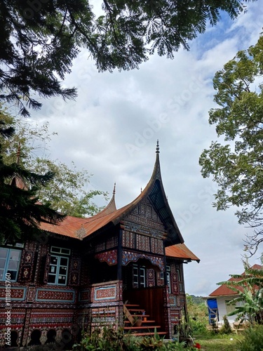 Big House or Rumah Gadang Tenun Pusako at Pandai Sikek Tanah Datar West Sumatera photo