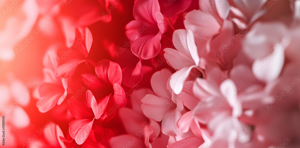 A close-up view of vibrant pink and red flowers, showcasing their delicate petals. A close-up view of vibrant pink and red flowers, showcasing their delicate petals.
